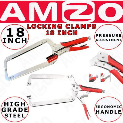 Neilsen 18" Locking Mole Grip C Clamps Work Welding Woodwork Clamp - Image 1 of 4