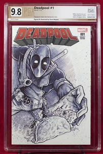 DEADPOOL PGX 9.8 NM/MT Near Mint Wraparound Original Sketch Cover by DAVE MYERS! - Picture 1 of 4