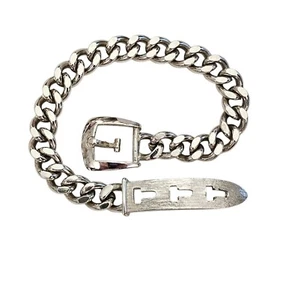 Avon Silver Tone Chain Buckle Bracelet Signed, L826 - Picture 1 of 5