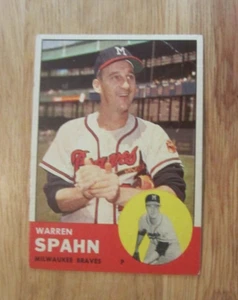 Warren Spahn 1963 Topps #320 Trading Card MLB Baseball Milwaukee Braves - Bild 1 von 10
