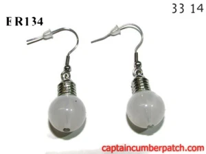 steampunk earrings lightbulb inventor hypoallergenic stainless steel #ER134 - Picture 1 of 5