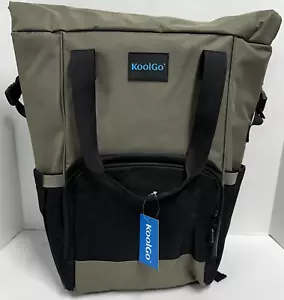 New KoolGo Insulated Roll-Top Backpack Lunch Bag Cooler Hiking Camping Boating - Picture 1 of 14