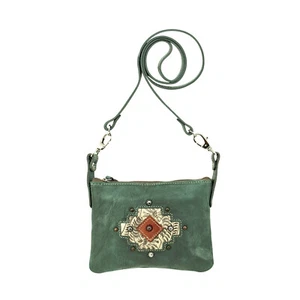 American West Womens Navajo Soul Light Turquoise Leather Crossbody Bag OS - Picture 1 of 5