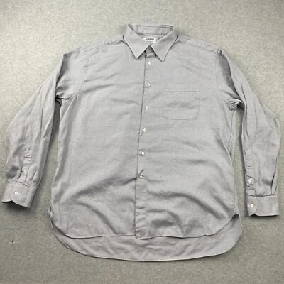 Lorenzini Neiman Marcus Shirt Mens Large 18 46Long Sleeve Button-Up Italy Made — 第 1/4 张图片