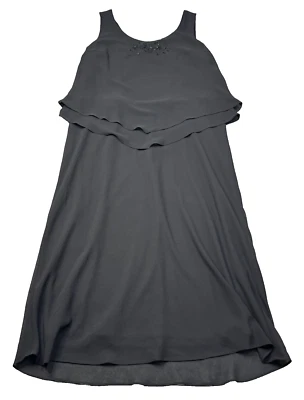 Vestido Dressbarn Mujer 16W Negro En Capas Fluido Maxi Estrás Formal Evento MOB Foto 1 de 4