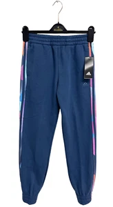 adidas girls jogger sweatpants striped navy size M (10/12) - Picture 1 of 11