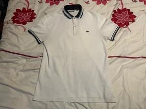 Polo de piqué de algodón con logotipo ajustado Lacoste - Blanco - Talla 5 (L) - Imagen 1 de 15