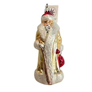 Radko Christmas Russain Santa White Ornament Rare Pink Staff W Tag - Picture 1 of 15