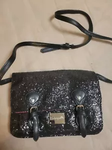 Betseyville By Betsey Johnson Small Crossbody - Black Glitter  - Picture 1 of 4