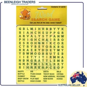 BABY SHOWER WORD SEARCH PARTY GAME A Game For Your Baby Shower Guests New - Imagen 1 de 7