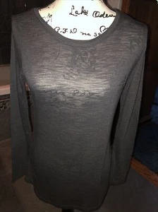 Women’s Allison Brittney Dark Gray Long Sleeve Stretch T-Shirt Size Small - Picture 1 of 8