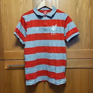 Liverpool FC Warrior Red & Grey Stripe Polo Shirt - Size M - Picture 1 of 4