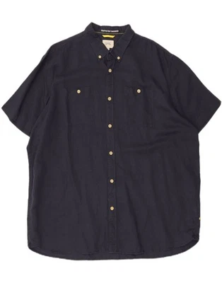 CAMEL ACTIVE Mens Short Sleeve Shirt 2XL Navy Blue Linen CU02 - Image 1 of 3
