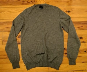 GANT EXTRA FINE MERINO WOOL MENS GREY CREW NECK WOOL JUMPER VGC SIZE L - Picture 1 of 6