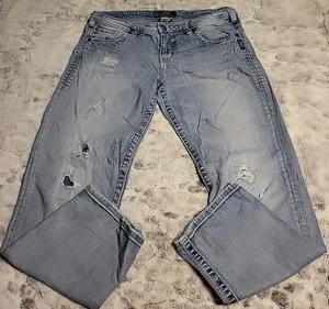 Silver Boyfriend Stretch Jeans Womens Size 29x28 Blue - Picture 1 of 12