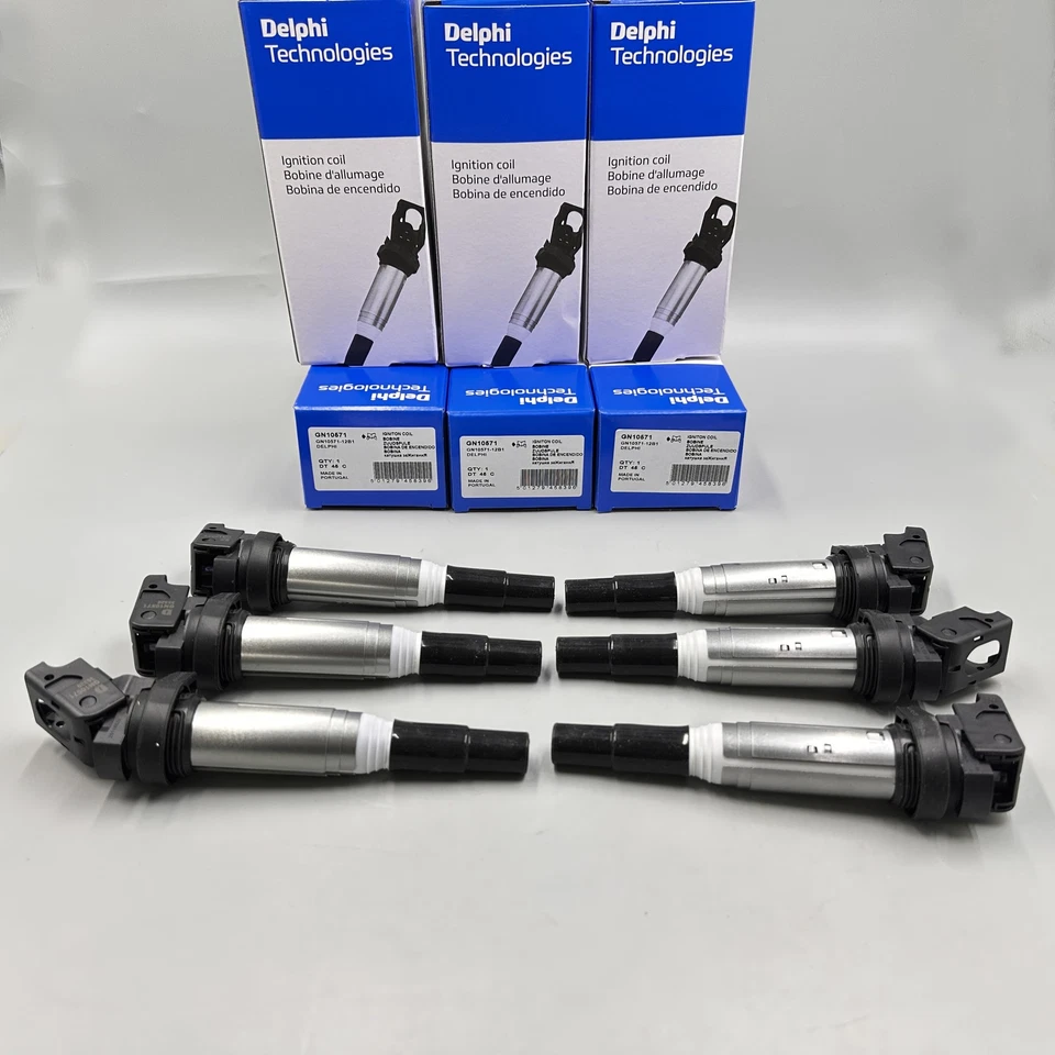 6PCS Delphi Ignition Coil Fit For BMW 328i650i 550i M6 750i 12138616153 GN10571 - Image 1 of 4