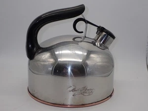 Bollitore per tè vintage Paul Revere Ware 2 quarti fondo rame fischietto 88-C - Foto 1 di 8
