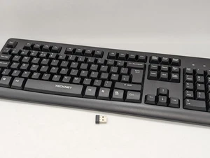 Tecknet TK-KM003 2.4G wireless keyboard UK QWERTY layout compact black for PC - Picture 1 of 21