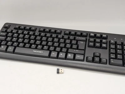 Tecknet TK-KM003 2.4G wireless keyboard UK QWERTY layout compact black for PC - Image 1 of 4