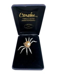 Vintage Carolee Limited Edition 1992 große Brosche Strass Spinne, Original Box - Bild 1 von 12