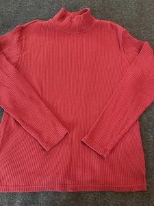 Eddie Bauer Rollkragenpullover Rippstruktur Strick rot/rosa Medium Tall - Bild 1 von 4