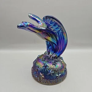 Summit Art Glas handgepresst kobaltblau dichroitisch Öl Slick zweihundertjähriger Adler - Bild 1 von 12