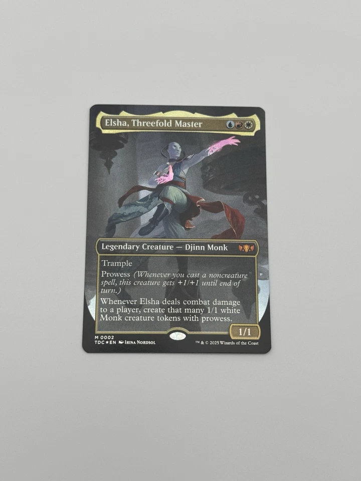 Elsha, Threefold Master (Borderless) #2 FOIL MTG Tarkir Dragonstorm TDC NM/M - Image 1 of 1