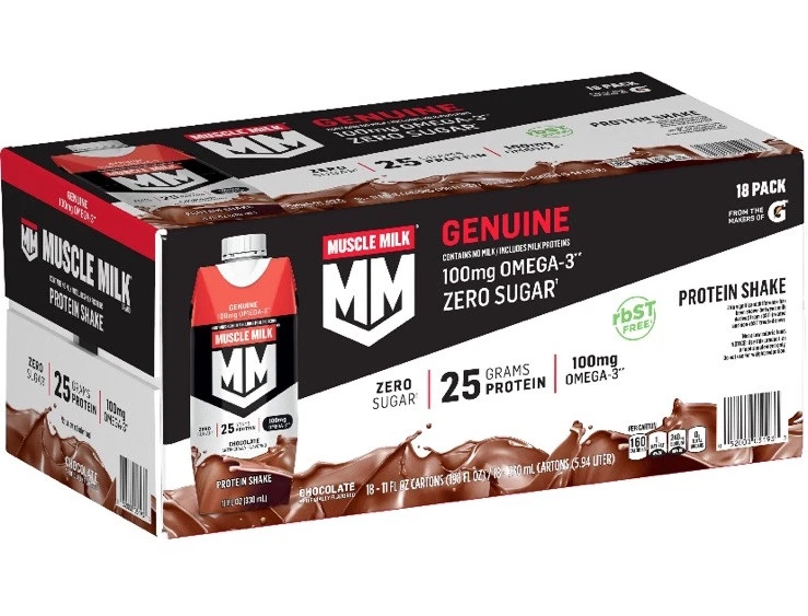 PACK 18 - Batido de Proteína Genuina Muscle Milk, Chocolate (11 fl. oz) ENVÍO GRATUITO Foto 1 de 1