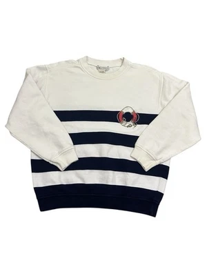 Gucci Naval Vintage Años 80 Bordado Rayas Cuello Redondo Talla Pequeña Hecho en Italia Foto 1 de 4