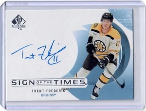 2024-25 SP Authentic Trent Frederic Sign of the Times Autogrammkarte Boston Bruins - Bild 1 von 2
