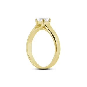 1.18ct F/SI1 Princess Natural Diamond Yellow Gold Solitaire Engagement Ring - Picture 1 of 4