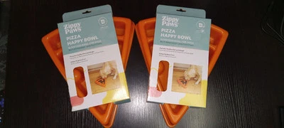2 ZIPPY PAWS PIZZA HAPPY SLOW FEEDER BOWL FOR DOGS HOLDS UP TO 4 CUP 12.5" NEW - Image 1 of 4