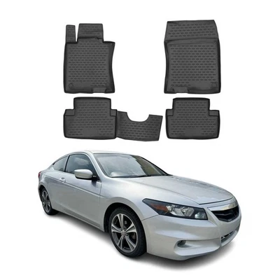 OMAC Floor Mats Liner for Honda Accord Coupe 2008-2012 Black TPE All-Weather 4x - Изображение 1 из 4