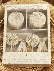 24 Astucci Cupcake 24 Topper Meri Meri Decorazioni Festività Natale - Foto 1 di 7