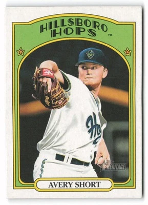 2021 Topps Heritage Minor League #46 Avery Short Hillsboro Hops - Image 1 of 2