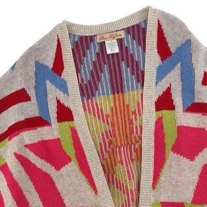 Mara Hoffman Poncho Cape Cardigan Strick Mehrfarbig Geometrisch O/S - Bild 1 von 8