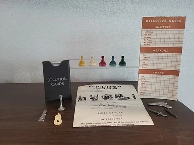 Juego de mesa CLUE piezas de repuesto solo años 60 Foto 1 de 4
