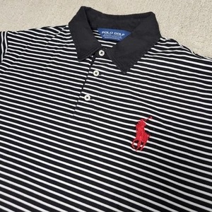 Ralph Lauren Polo Golf Shirt Mens Large Big Pony Striped Greenbrier PGA Vintage - Picture 1 of 9