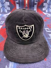 Vtg Los Angeles LA Raiders Corduroy EMBROIDERED Hat Cap NFL Retro Starter 90s