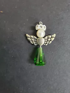 C.A. Ciondolo Angelo Placcato Argento 1,25" con Cristallo e Perla Swarovski (CA80) - Foto 1 di 2