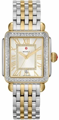NEW Michele Deco Madison Diamond Dial MWW06T000144 Ladies 33mm Two-Tone Watch - Image 1 of 4