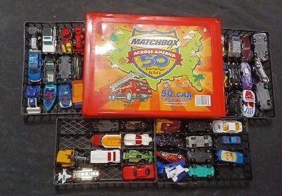 2001 Mattel Matchbox Across America 50th Year Case  With 4 Racks, And Cars #2 - Image 1 of 4