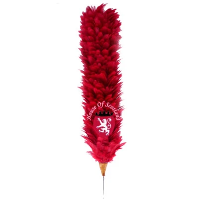 HOUSE OF SCOTLAND Federhaube Federfeder Hackle rot 12" Balmoral Hüte Highland Wear rote Farbe 30 cm