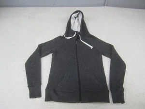 SO Jacke Damen Teens Medium grau Hoodie durchgehender Reißverschluss Freizeit Fleecepullover - Bild 1 von 11