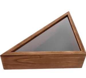 American Burial Flag Storage Case Brown Wooden - Picture 1 of 21