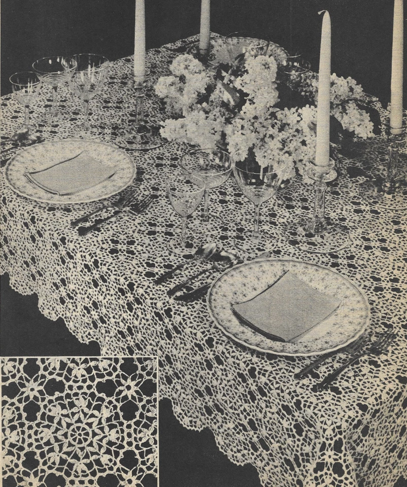 vintage, Cluny Design Tablecloth crochet pattern instructions - Image 1 of 1