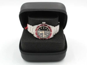Custodie Porta Orologi Nero Quadrata Tessuto Gommato Antigraffio Watch Box - Imagen 1 de 9