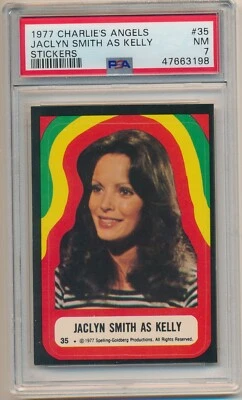 1977 Charlie's Angles Stickers #35 Jaclyn Smith Kelly PSA 7 NM Set Break Pop 1 - Image 1 of 2