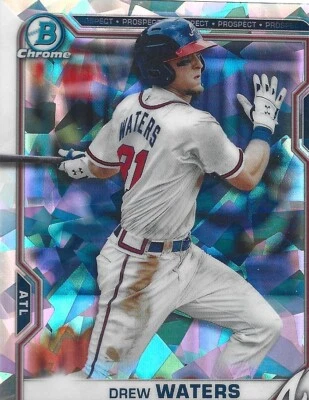 2021 Bowman Sapphire Edition - Chrome Prospects #BCP-81 Drew Waters (RC) - Image 1 of 2