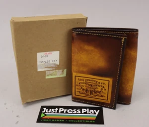 Vintage 1970's/80's Levi's Trifold Leather + Denim Wallet NIB NOS - Picture 1 of 12